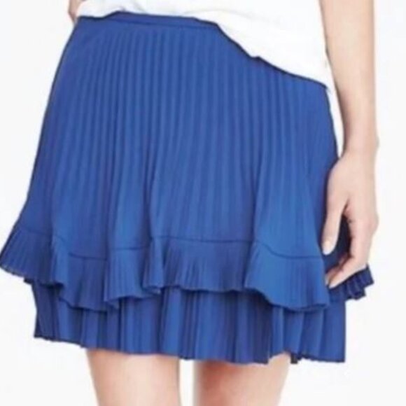 - Banana Republic Tiered Electric Pleated Skirt Royal Blue Flowy US 4 - 1H2785 - Picture 1 of 9